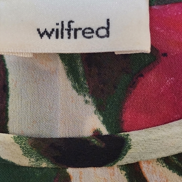 Wilfred Aritzia tropical floral maxi dress 100% silk size xxs color red … - Picture 5 of 5